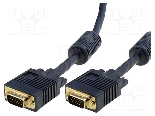 Cable; D-Sub 15pin HD plug,both sides; black; 1.8m