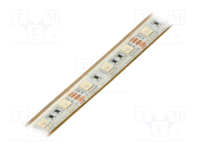 LED tape; RGB; 5050; 12V; LED/m: 60; 10mm; white PCB; IP20; 4.8W/m