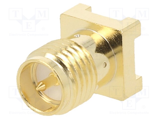 Socket; RP-SMA; male,reverse; vertical; 50Ω; SMT; on PCBs; teflon