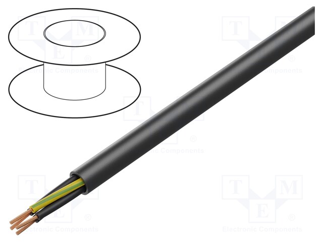 Wire; POWER 1000-YFR; 12G1.5mm2; stranded; Cu; PVC; black; Class: 5