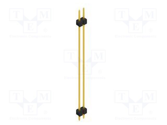 Connector: pin strips; pin header; male; PIN: 2; 2.54mm; THT; 1x2