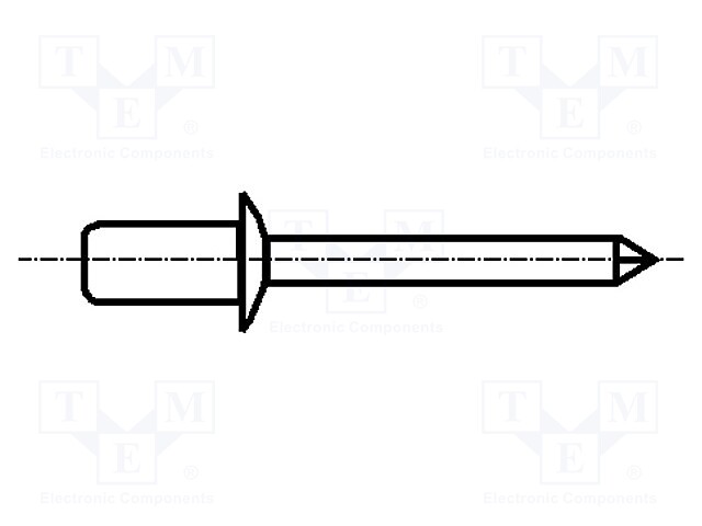 Rivet; aluminium; Rivet diam: 3.2mm; L.rivet: 6mm; BN: 926