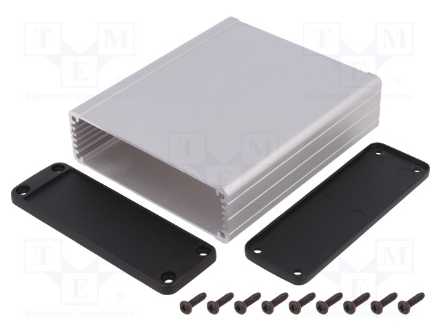 Enclosure: with panel; 1457; X: 104mm; Y: 120mm; Z: 32mm; aluminium