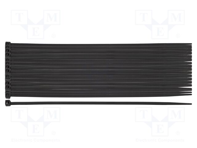 Cable tie; L: 100mm; W: 2.5mm; black; 100pcs; EXTREME
