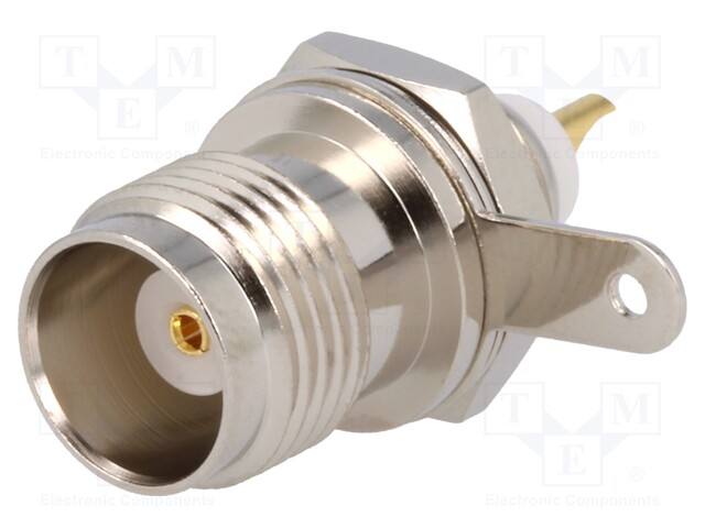 Socket; TNC; female; 50Ω; soldering; for panel mounting; Vswr: 1.3