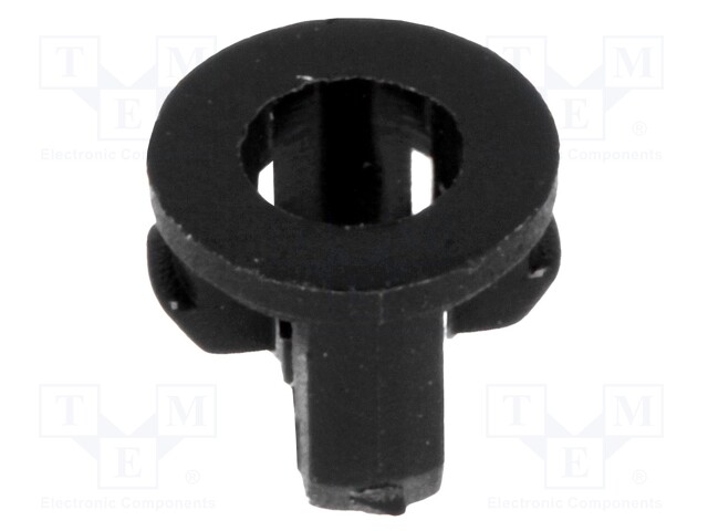 LED holder; 3mm; one-piece; black; UL94V-2; L: 4.8mm; Mat: polyamide