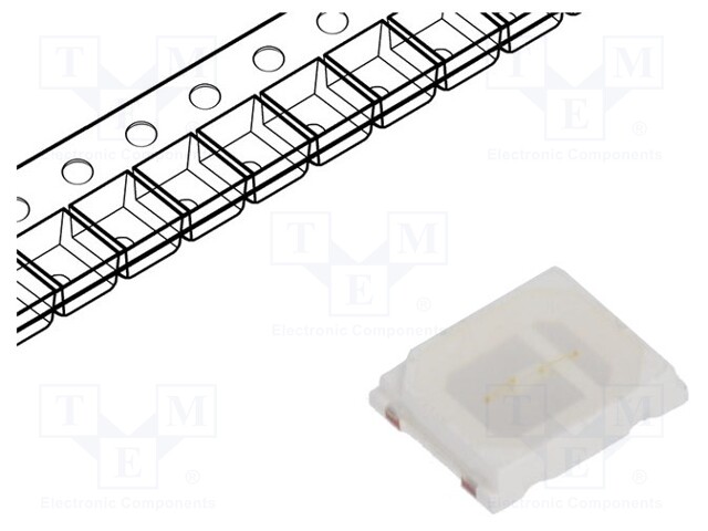 LED; SMD; 2835,PLCC2; blue; 1000÷1500mcd; 2.8x3.5x0.8mm; 120°; 60mA