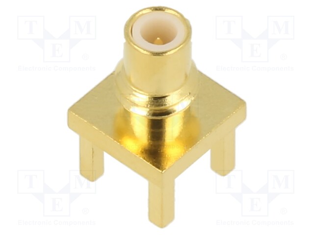 Socket; SMC; male; straight; 50Ω; THT; on PCBs; teflon; gold-plated