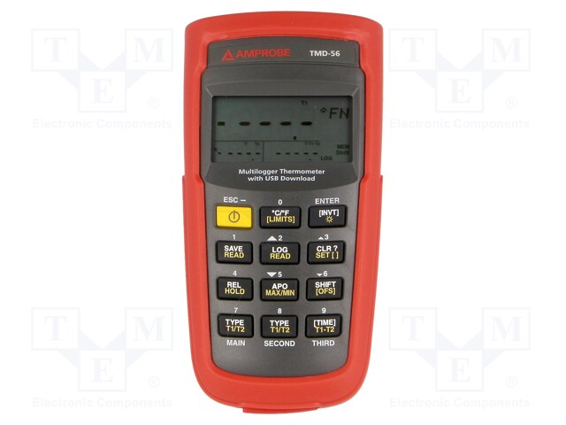 Temperature meter; LCD 4,5 digit (19999),with a backlit