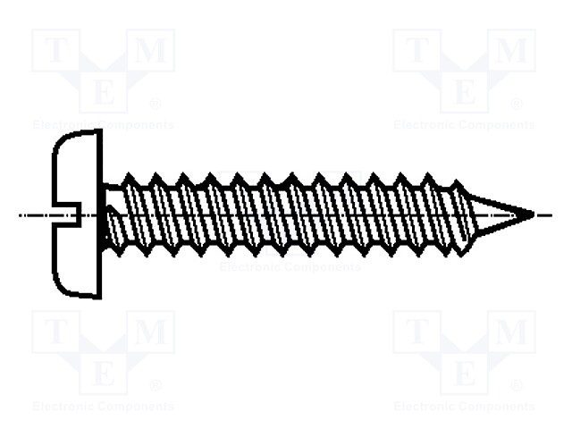 Screw; 2.9x25; Head: cheese head; slotted; 0,8mm; steel; zinc