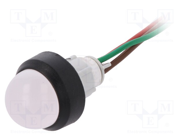 Indicator: LED; prominent; 24VDC; 24VAC; Cutout: Ø13mm; 300mm leads
