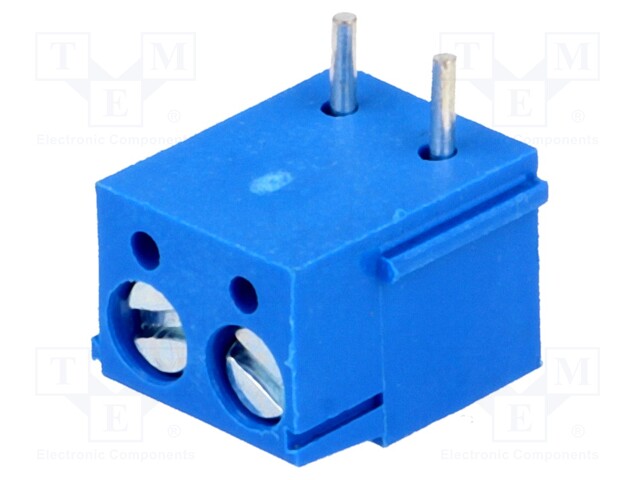 PCB terminal block; straight; 5mm; ways: 2; on PCBs; 2.5mm2; tinned