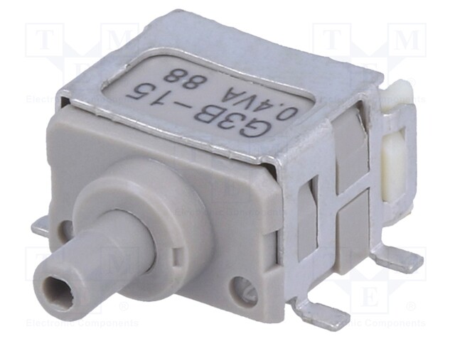 Switch: push-button; Pos: 2; SPDT; 0.4A/28VAC; ON-(ON)