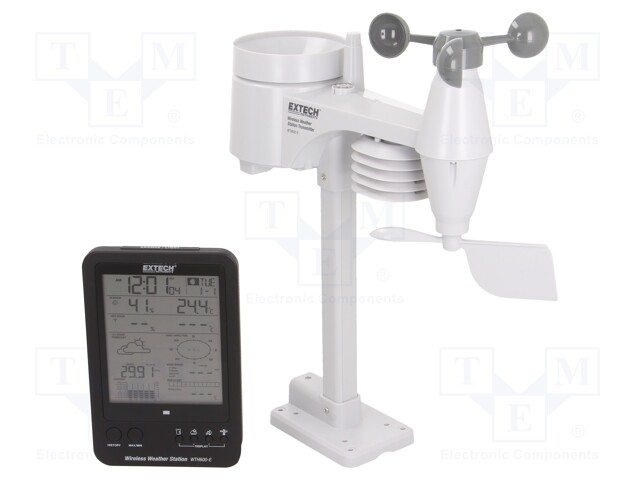 Weather station; LED; -10÷50°C; Ext.temp.meas.range: -40÷60°C