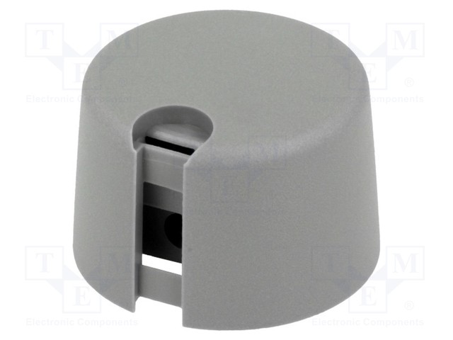 Knob; with pointer; plastic; Shaft d: 6.35mm; Ø24x16mm; grey