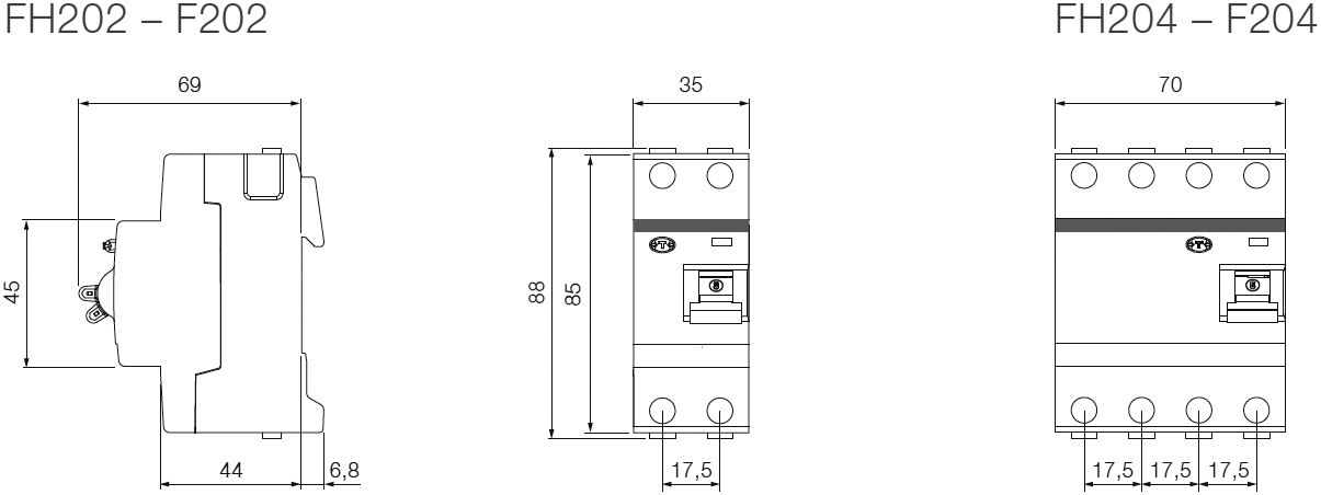 RCD breaker; Inom: 25A; Ires: 300mA; Max surge current: 250A; 230V