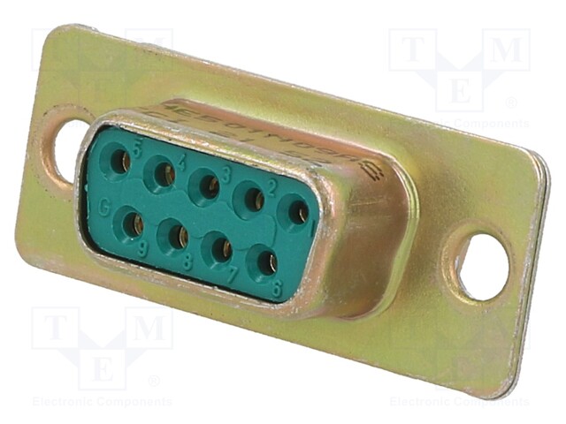 D-Sub; socket; female; on PCBs; THT; Locking: screws; 5A