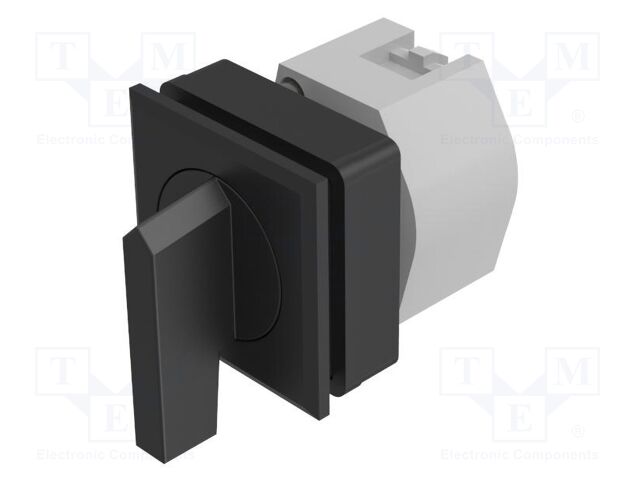 Switch: rotary; 30mm; Stabl.pos: 3; black; none; IP65; prominent