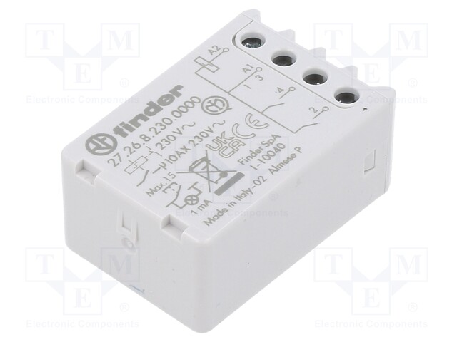 Relay: installation; bistable; NO x2; Ucoil: 230VAC; 10A; -40÷40°C