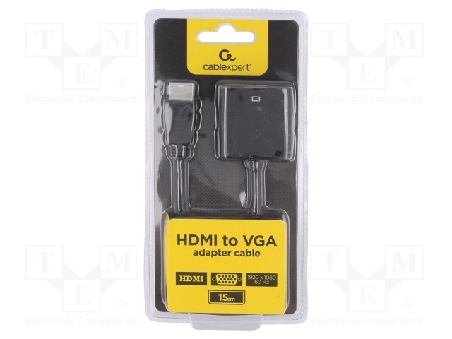 Adapter; HDMI 1.4; D-Sub 15pin HD socket,HDMI plug; 0.15m