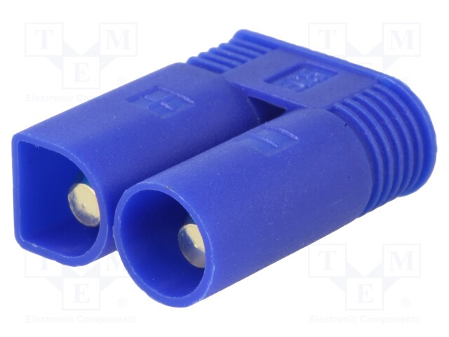 Plug; DC supply; EC5; male; PIN: 2; for cable; soldered; Colour: blue