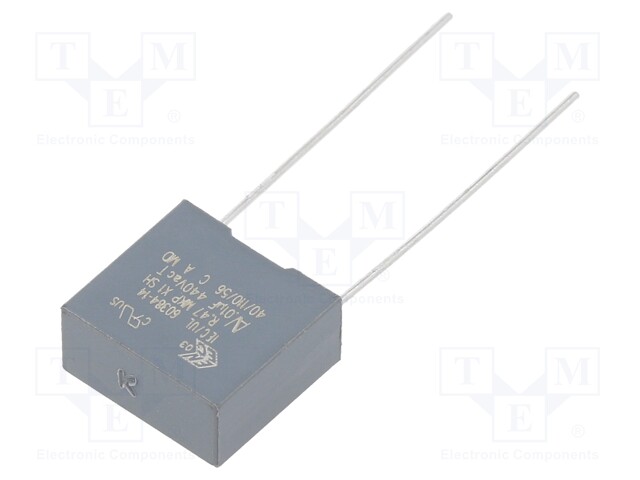 Capacitor: polypropylene; X1; 0.01uF; 440VAC; ±10%; THT; Pitch: 10mm