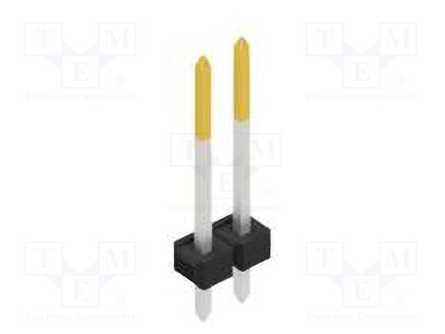 Connector: pin strips; pin header; male; PIN: 2; 2.54mm; THT; 1x2