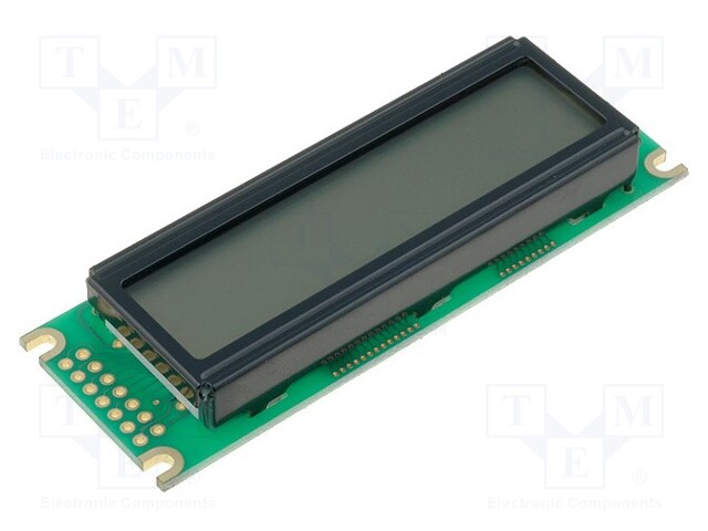 Display: LCD; alphanumeric; FSTN Positive; 16x2; green; LED; PIN: 14