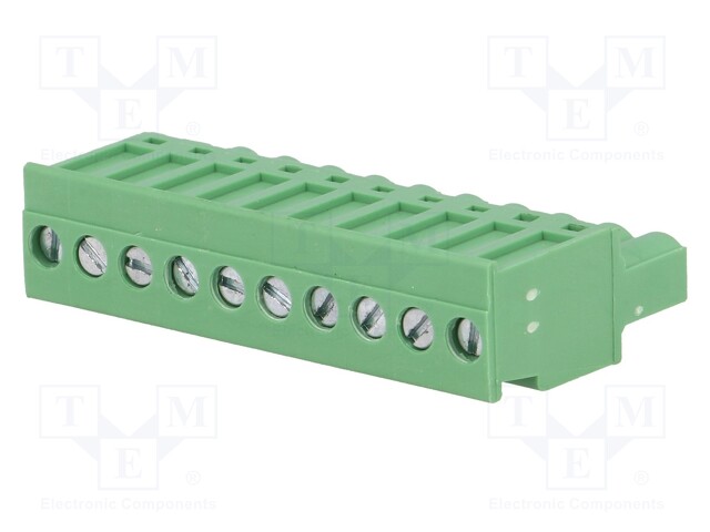 Pluggable terminal block; 5mm; ways: 10; angled; plug; female; 320V
