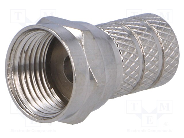 Plug; F; male; straight; RG58; 5mm; twist-on; for cable
