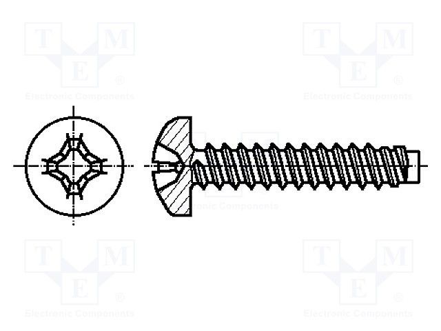 Screw; for metal; 3,9x13; Head: cheese head; Phillips; zinc; BN: 33