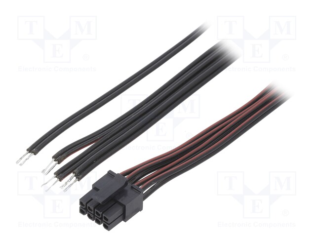 Cable; Micro-Fit 3.0; cables,female; PIN: 8; 0.6m; 4A; TLYp; 0.35mm2