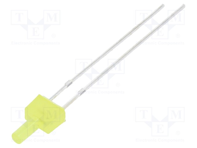 LED; 2mm; yellow; 150÷220mcd; 90°; Front: flat; 12V; Pitch: 2.54mm
