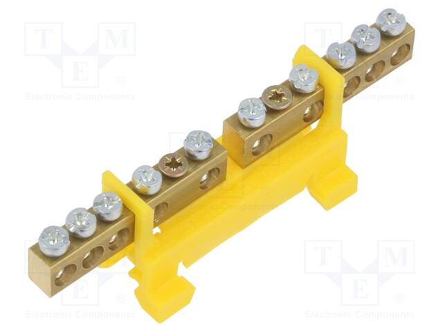 Connector: terminal block; ways: 2; terminals: 10; yellow