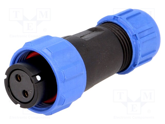 Plug; female; SP13; PIN: 2; IP68; 4÷6.5mm; 13A; soldering; for cable