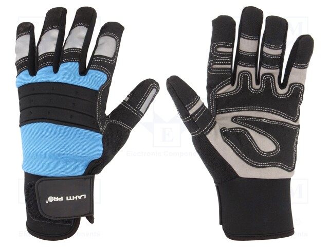 Protective gloves; Size: 11; black-red; microfiber,plastic
