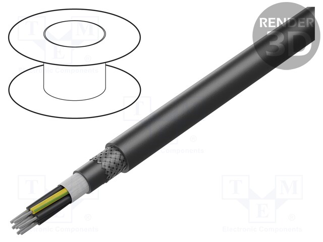 Wire: control cable; ÖLFLEX® ROBUST FD C; 7G0,75mm2; black