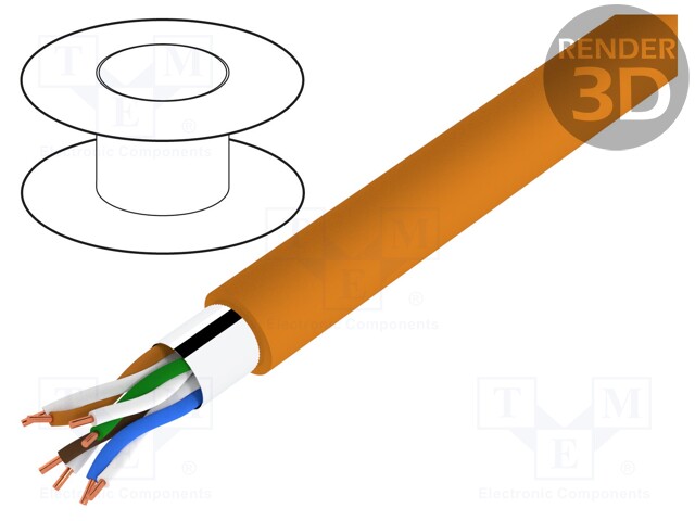 Wire; F/UTP,ETHERLINE® LAN 200; 5e; solid; Cu; 4x2x24AWG; LSZH