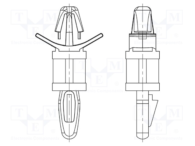 PCB distance; polyamide 66; L: 34.9mm; latch/latch; UL94V-0