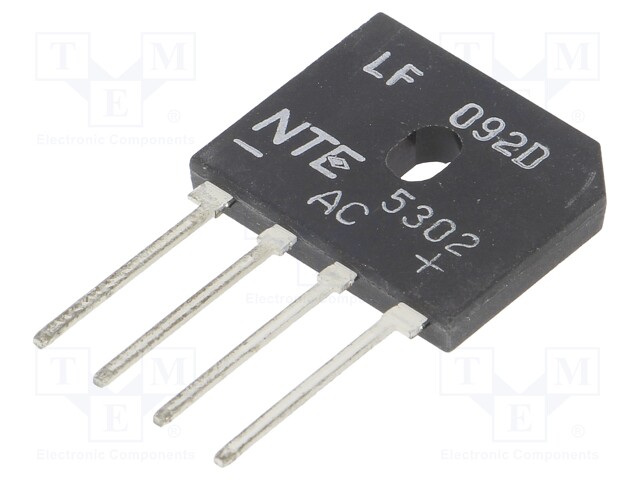 Single-phase bridge rectifier; Urmax: 800V; If: 8A; Ifsm: 200A; THT