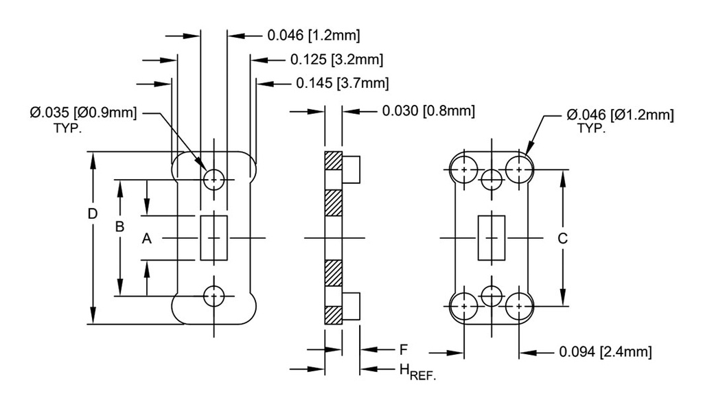 Insulating distance; polyamide 66; L: 0.76mm; natural; UL94V-2