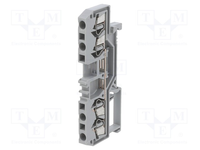 Splice terminal: rail; 0.08÷2.5mm2; ways: 1; terminals: 4; grey
