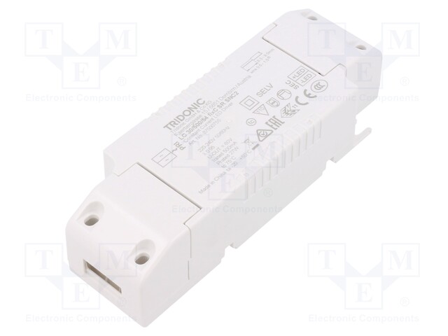 Power supply: switched-mode; LED; 30W; 27÷54VDC; 500mA; 198÷264VAC
