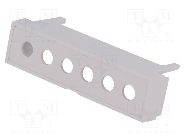 Terminals cover; grey; 7.65mm; Holes no: 6