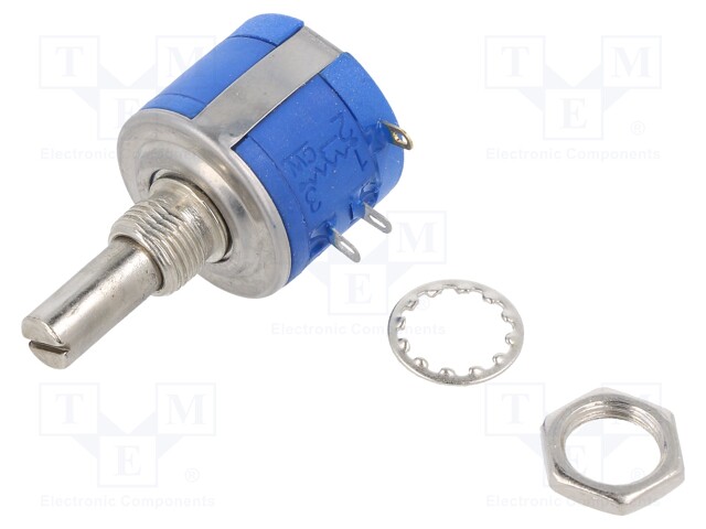 Potentiometer: shaft; multiturn; 10kΩ; 2W; ±5%; 6.3mm; linear