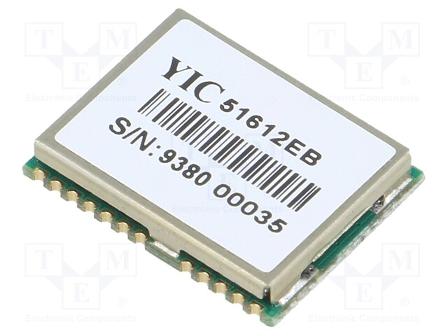 Module: GPS; ±2.5m; GPS; -162dBm; 3÷4.3VDC; 9.6kbps; 10Hz; UART; SMD