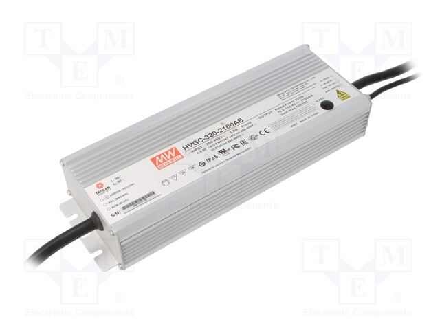 Power supply: switched-mode; LED; 320W; 76.2÷152.4VDC; 180÷528VAC