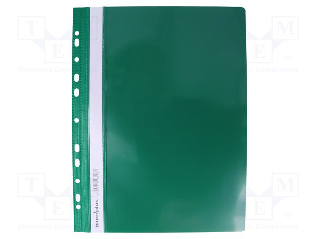 Document wallet; A4; green; V: with holes; Mat: PVC