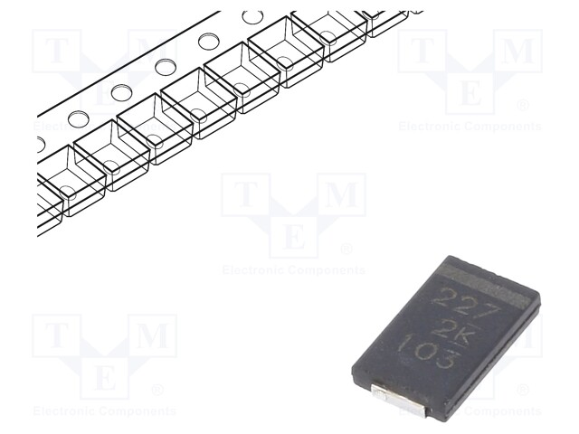 Capacitor: polymer; 220uF; 2VDC; Case: W; 2917; ESR: 6mΩ; SMD; ±20%
