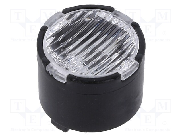 LED lens; round; Mat: PMMA plexiglass; transparent; 22÷49°; Ø: 10mm